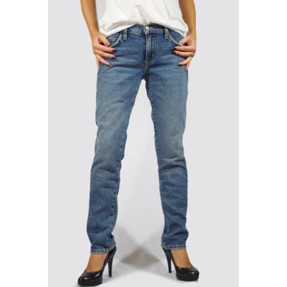 Current/Elliott The Easy Stiletto with Rolled Hem in Grassland Wash Size 28